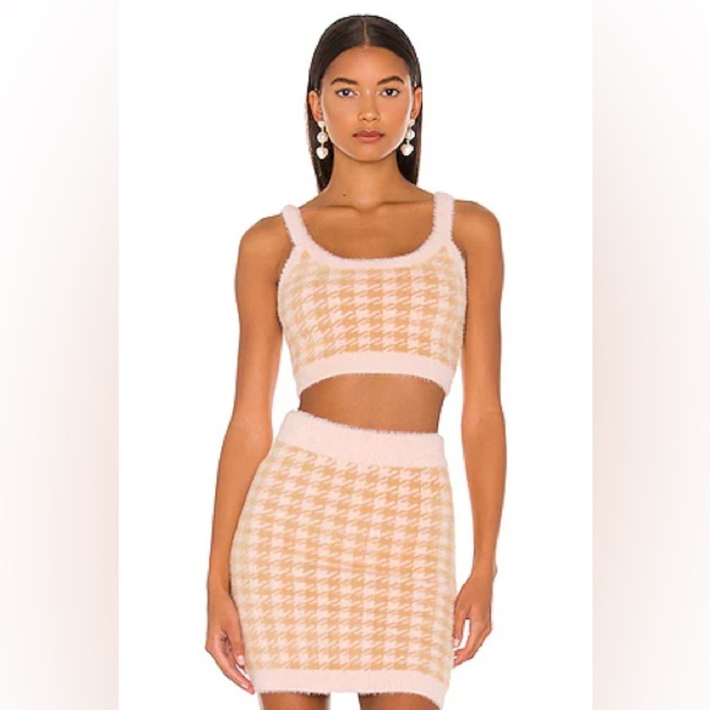 For Love And Lemons Cher Houndstooth Set (Tank And Skirt) Nwt Large